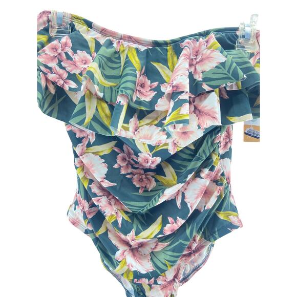 NWT Kona Sol Girls' Hawaiian Tropical One Piece Swimsuit Youth Size Medium 8-10 - Picture 2 of 11